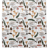 Fun Fungi Mushroom Fern Pattern Douchegordijn (Voorkant)
