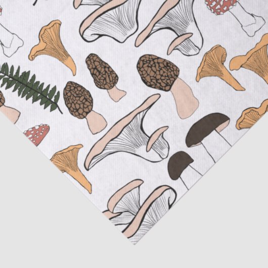 Fun Fungi Mushroom Fern Pattern Gift Tissuepapier (Detail)