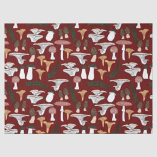 Fun Fungi Mushroom Fern Pattern Gift Tissuepapier