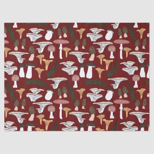 Fun Fungi Mushroom Fern Pattern Gift Tissuepapier (Voorkant)