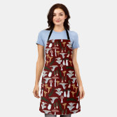 Fun Fungi Mushroom Fern Pattern Schort (Gedragen)