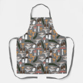 Fun Fungi Mushroom Fern Pattern Schort (Voorkant)