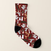 Fun Fungi Mushroom Fern Pattern Sokken (Links binnenkant)