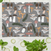 Fun Fungi Mushroom Fern Pattern Theedoek (Gevouwen)