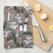 Fun Fungi Mushroom Fern Pattern Theedoek (Quarter Fold)