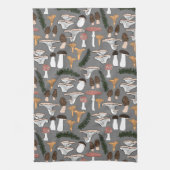 Fun Fungi Mushroom Fern Pattern Theedoek (Verticaal)