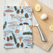 Fun Fungi Mushroom Fern Pattern Theedoek (Quarter Fold)