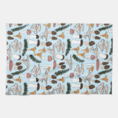 Fun Fungi Mushroom Fern Pattern Theedoek (Horizontaal)