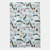 Fun Fungi Mushroom Fern Pattern Theedoek (Verticaal)