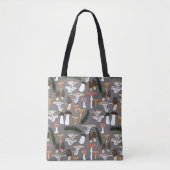 Fun Fungi Mushroom Fern Pattern Tote Bag (Voorkant)