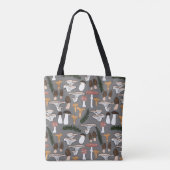Fun Fungi Mushroom Fern Pattern Tote Bag (Achterkant)