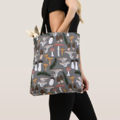 Fun Fungi Mushroom Fern Pattern Tote Bag (Dichtbij)