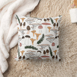 Fun Fungi Mushroom Ferns Pattern Kussen