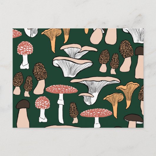 Fun Fungi Mushroom Patroon Briefkaart (Voorkant)
