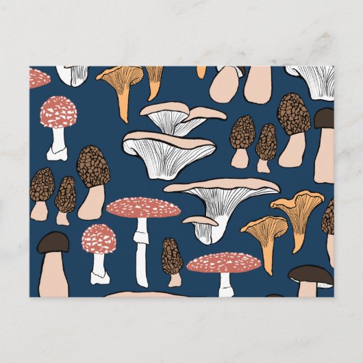 Fun Fungi Mushroom Patroon Briefkaart (Voorkant)