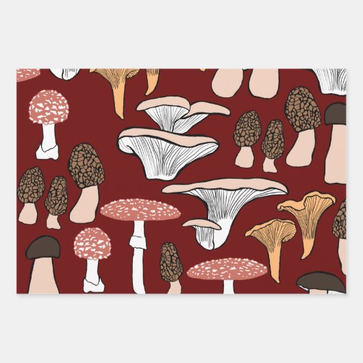Fun Fungi Mushroom Patroon Inpakpapier Vel (Voorkant 3)