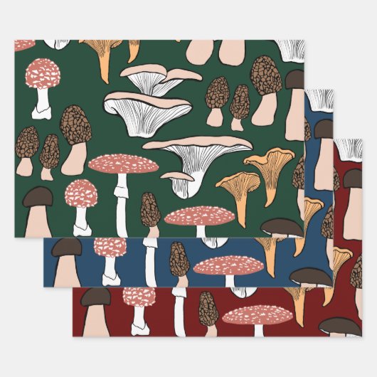 Fun Fungi Mushroom Patroon Inpakpapier Vel (Set)