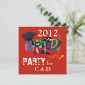 Fun & Funky 2011 Afstudeerder Party Invitation Kaart (Staand voorkant)