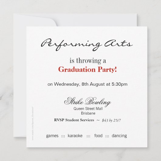 Fun & Funky 2011 Afstudeerder Party Invitation Kaart (Achterkant)