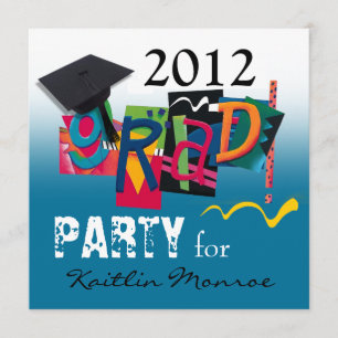 Fun & Funky 2012 Afstudeerder Party Invitation Kaart