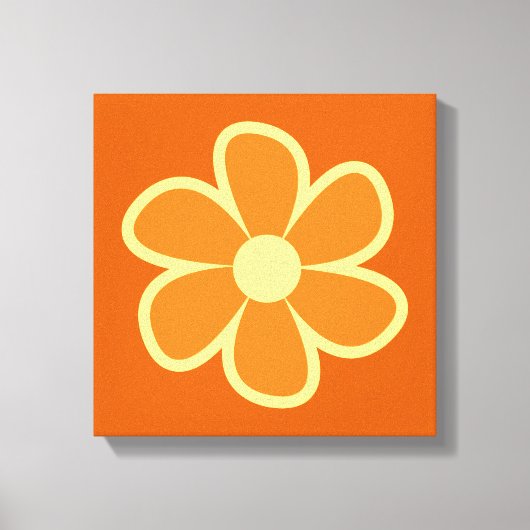 Fun Funky 60s 70s Retro Flower Canvas Afdruk (Voorkant)