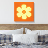 Fun Funky 60s 70s Retro Flower Canvas Afdruk (Insitu (Slaapkamer))