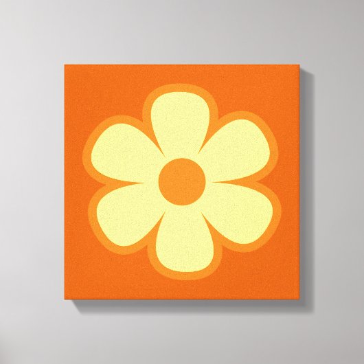 Fun Funky 60s 70s Retro Flower Canvas Afdruk (Voorkant)