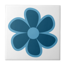 Fun Funky 60s 70s Retro Flower Ceramic Tile Tegeltje