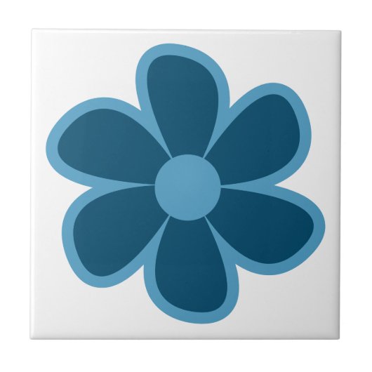 Fun Funky 60s 70s Retro Flower Ceramic Tile Tegeltje (Voorkant)