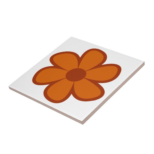 Fun Funky 60s 70s Retro Flower Ceramic Tile Tegeltje (Zijkant)