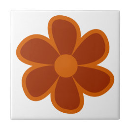 Fun Funky 60s 70s Retro Flower Ceramic Tile Tegeltje
