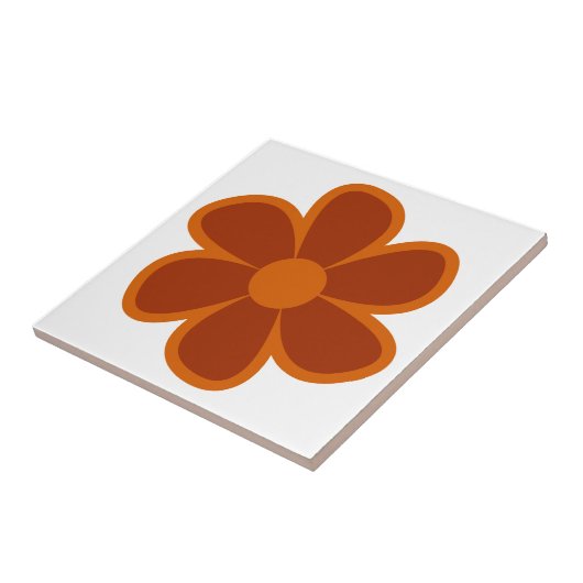 Fun Funky 60s 70s Retro Flower Ceramic Tile Tegeltje (Zijkant)