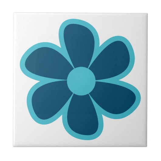 Fun Funky 60s 70s Retro Flower Ceramic Tile Tegeltje (Voorkant)