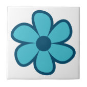 Fun Funky 60s 70s Retro Flower Ceramic Tile Tegeltje (Voorkant)