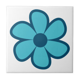 Fun Funky 60s 70s Retro Flower Ceramic Tile Tegeltje