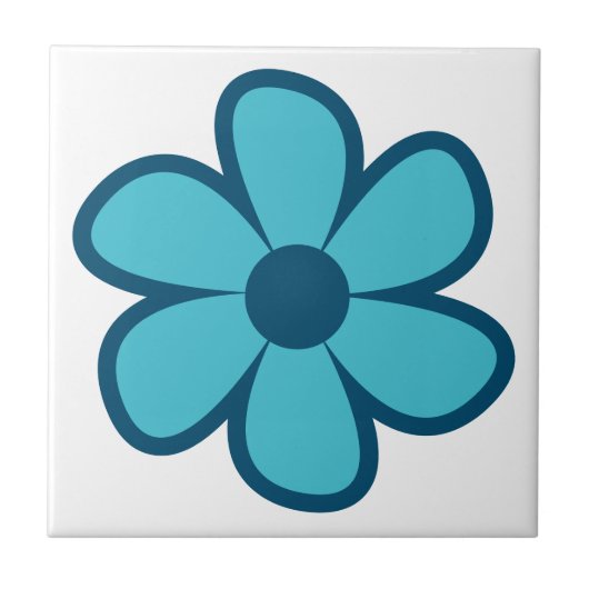 Fun Funky 60s 70s Retro Flower Ceramic Tile Tegeltje (Voorkant)