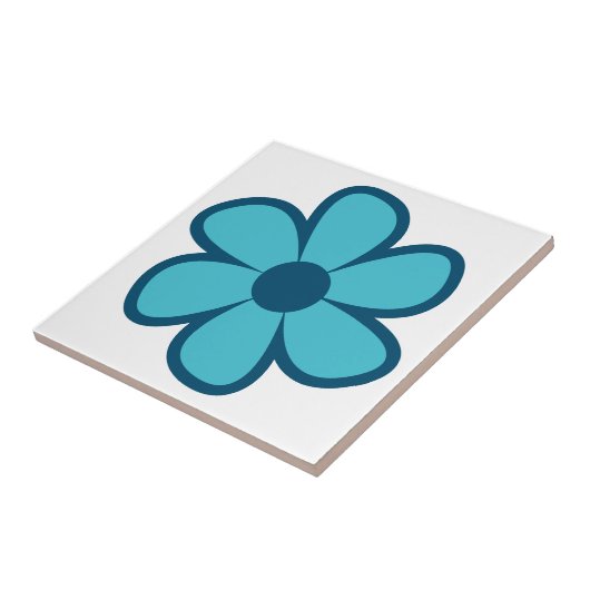 Fun Funky 60s 70s Retro Flower Ceramic Tile Tegeltje (Zijkant)