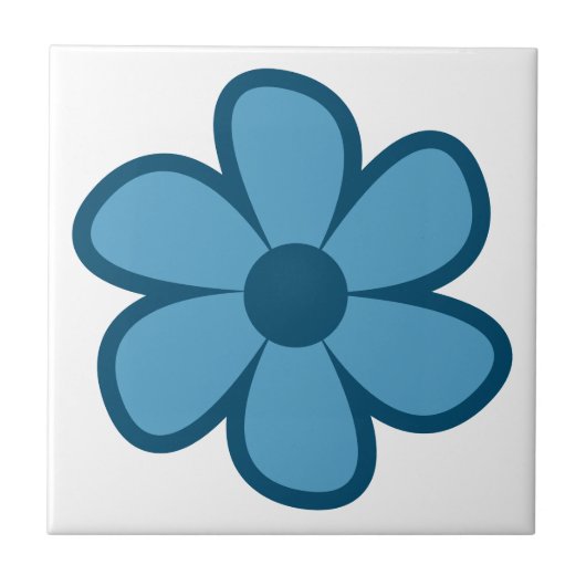 Fun Funky 60s 70s Retro Flower Ceramic Tile Tegeltje (Voorkant)