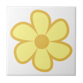 Fun Funky 60s 70s Retro Flower Ceramic Tile Tegeltje