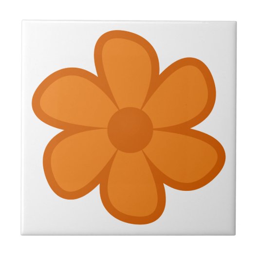 Fun Funky 60s 70s Retro Flower Ceramic Tile Tegeltje (Voorkant)
