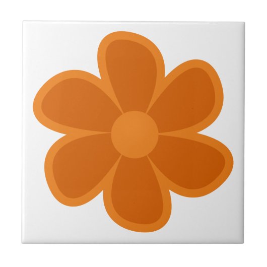 Fun Funky 60s 70s Retro Flower Ceramic Tile Tegeltje (Voorkant)