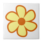Fun Funky 60s 70s Retro Flower Ceramic Tile Tegeltje (Voorkant)