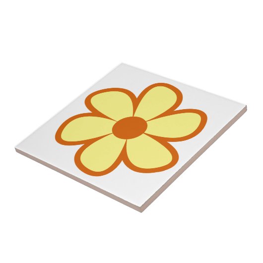 Fun Funky 60s 70s Retro Flower Ceramic Tile Tegeltje (Zijkant)