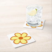 Fun Funky 60s 70s Retro Flower Kartonnen Onderzetters (Insitu)