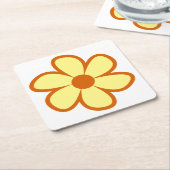 Fun Funky 60s 70s Retro Flower Kartonnen Onderzetters (Schuin)