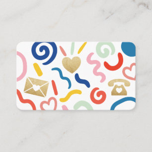 Fun & Funky Abstract Patroon Icon Wit & Zwart Visitekaartje