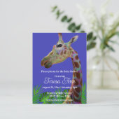 Fun funky Colorful Giraffe baby shower Invitation Briefkaart (Staand voorkant)