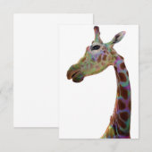 Fun funky colorful Giraffe Bedankkaart (Voorkant / Achterkant)