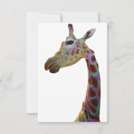Fun funky colorful Giraffe Bedankkaart