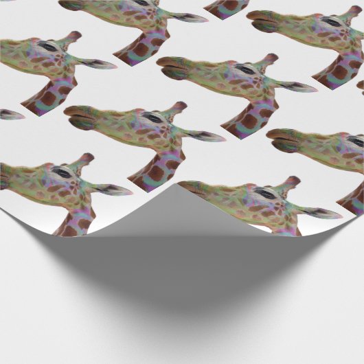 Fun funky colorful Giraffe Cadeaupapier (Hoek)